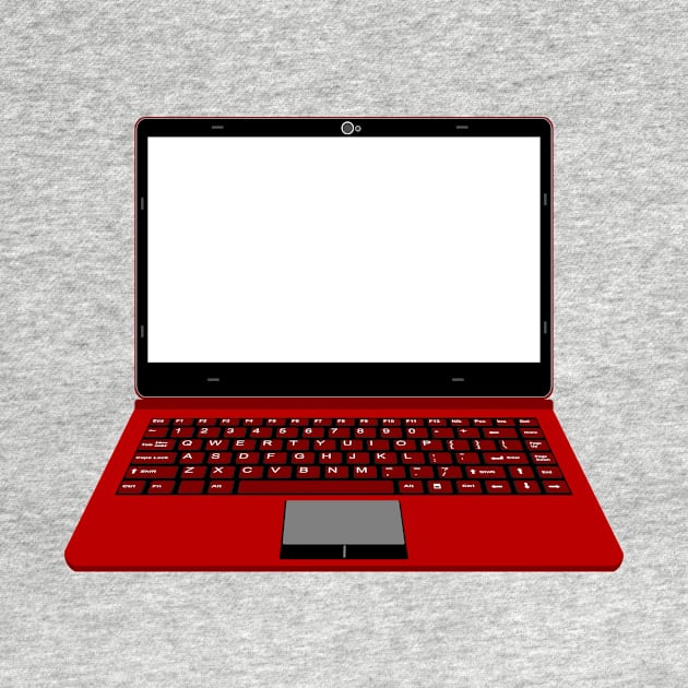 realistic laptop vector illustration in black and red color by asepsarifudin09